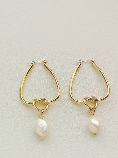 Copper Imitation pearl Geometric Minimalist Stud Trend Korean Fashion Earring