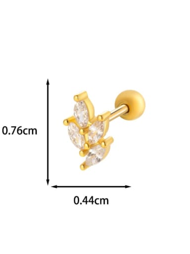 1 Golden yellow Brass Cubic Zirconia Wing Trend Single Earring