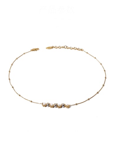 Brass Imitation Pearl Knot Geometric Vintage Necklace