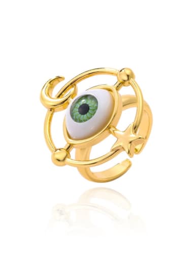 11550 Brass Enamel Evil Eye Vintage Band Ring