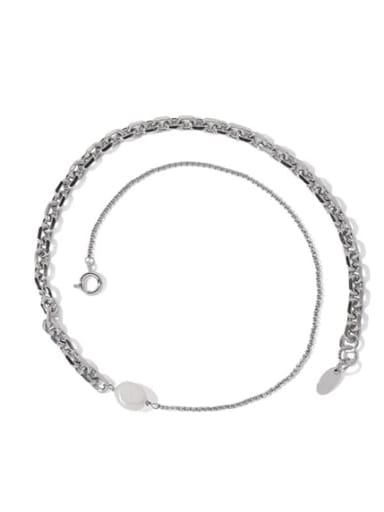 Brass Freshwater Pearl Geometric Chain Minimalist Necklace