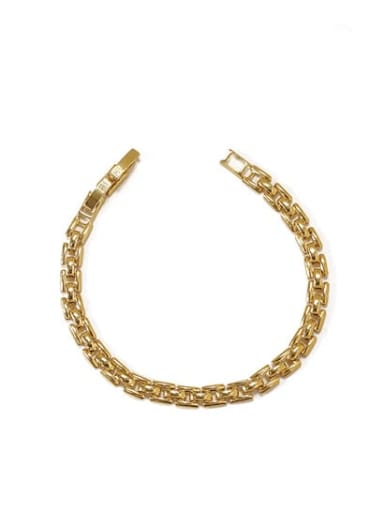 Gold Bracelet (without extension chain) Brass Irregular Vintage Link Necklace