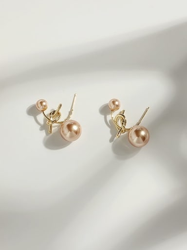Copper Imitation Pearl Irregular Minimalist Stud Trend Korean Fashion Earring