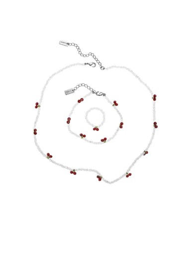 Titanium Steel Glass beads Friut Trend Necklace