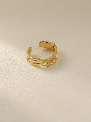 18K gold Brass Geometric Minimalist Band Fashion Ring
