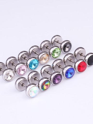 Stainless steel Rhinestone Multi Color Bell Minimalist Stud Earring