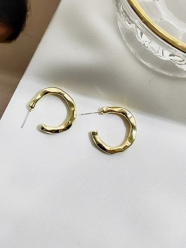 18K gold Copper Geometric Minimalist Stud Trend Korean Fashion Earring