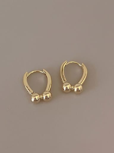 Gold earrings Brass Geometric Minimalist Huggie Earring