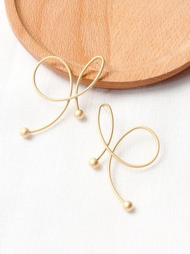 Copper Imitation Pearl Bowknot Minimalist Drop Trend Korean Fashion Earring