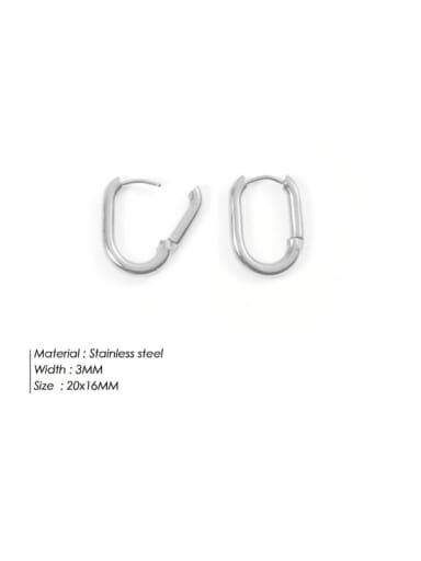 20MM steel color Stainless steel Geometric Minimalist Huggie Earring