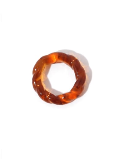 Caramel color Hand Glass  Geometric Minimalist Band Ring