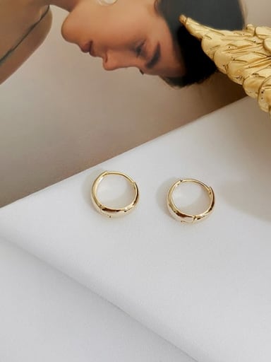gold Copper Hollow Round Minimalist Stud Trend Korean Fashion Earring