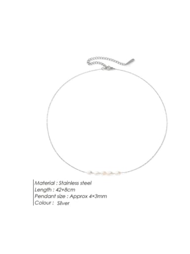 Stainless steel Imitation Pearl Minimalist Necklace