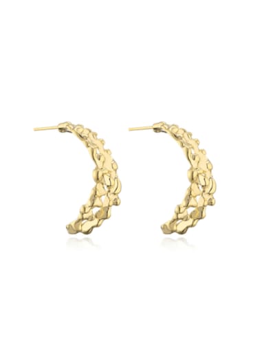 41768 Brass Geometric Vintage Stud Earring