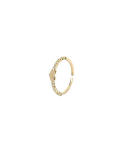 Brass Cubic Zirconia Heart Dainty Band Ring