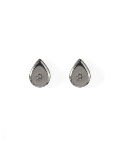 Titanium Steel Cubic Zirconia Water Drop Minimalist Stud Earring
