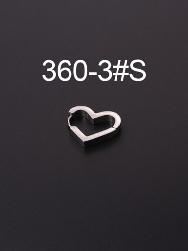 3# Steel Stainless steel Heart Minimalist Huggie Earring(Single Only One)