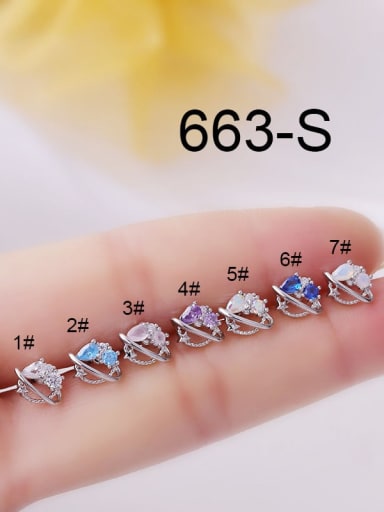 Stainless steel Cubic Zirconia Round Hip Hop Single Earring