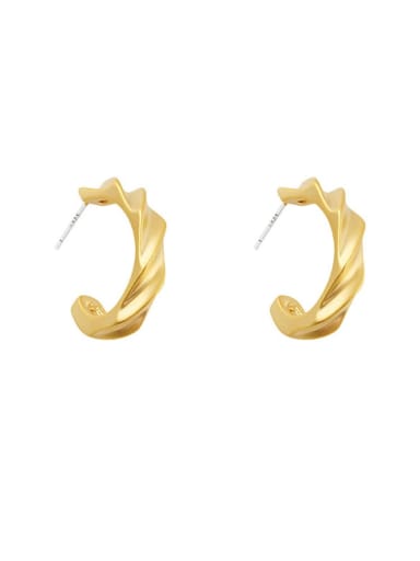 Brass Irregular Geometric Trend Stud Earring