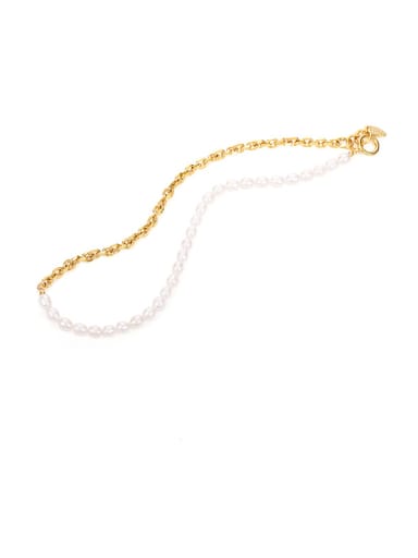 Brass Imitation Pearl Irregular Vintage Necklace