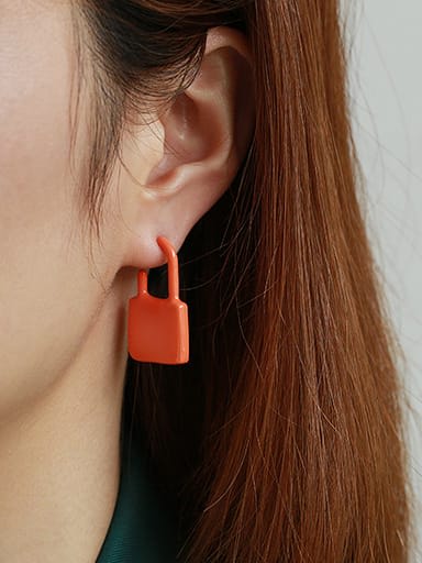 Zinc Alloy Enamel Locket Minimalist Single Earring