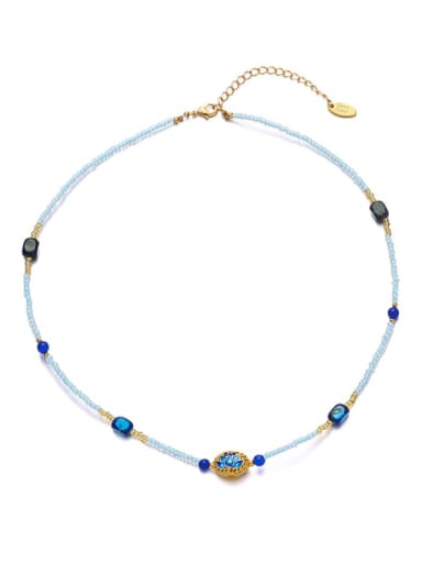 Necklace Brass Natural Stone Trend Irregular Bracelet and Necklace Set