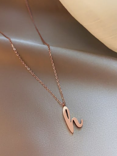 Titanium Letter-H Minimalist Initials Necklace