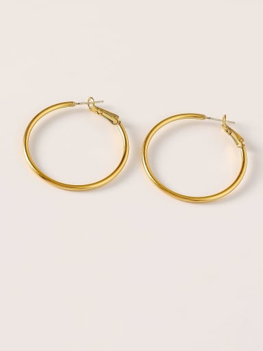 Brass Round Minimalist Hoop Trend Korean Fashion Earring