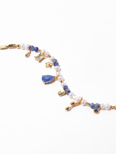 Brass Glass Stone Star Vintage Necklace
