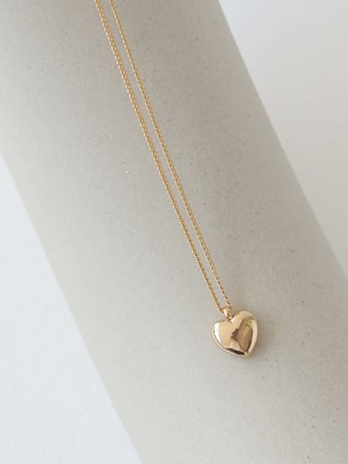 Brass Smooth Heart Minimalist  Pendant Necklace