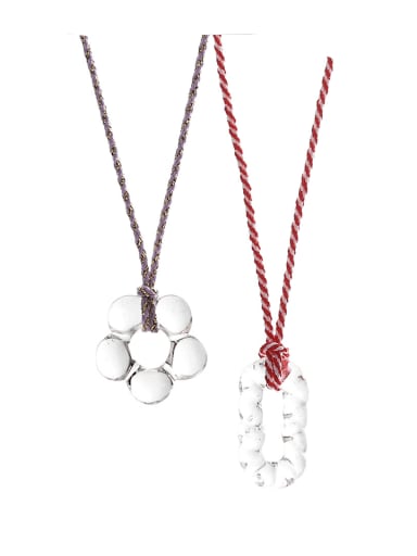 Titanium Steel Glass Stone Flower Minimalist Necklace