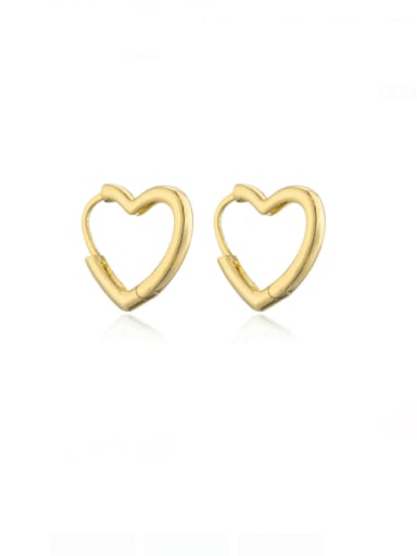 Brass Hollow Heart Minimalist Huggie Earring