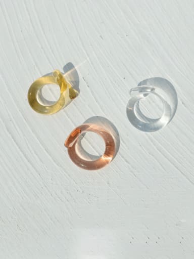 Hand Glass   Minimalist Twist Round  Glass Band Ring