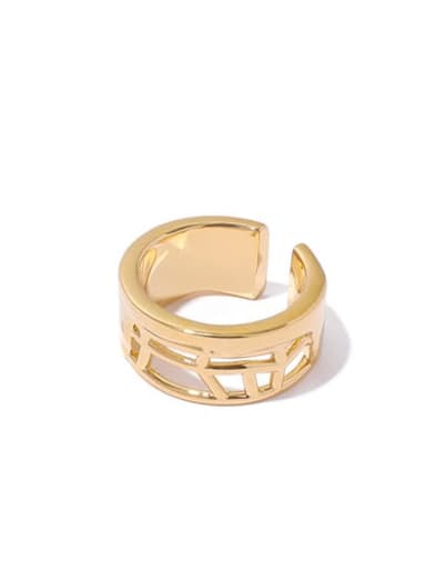 Paragraph 2 (US. 6 ring) Brass Hollow Geometric Vintage Band Ring