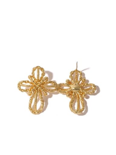Brass Hollow Chineseknot Vintage Stud Earring