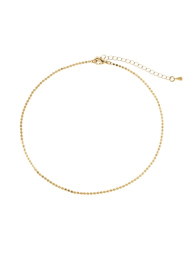 Flat Ball Chain Necklace Brass Heart Minimalist Necklace