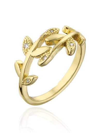 12245 Brass Cubic Zirconia Butterfly Leaf Vintage Band Ring