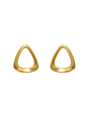 Brass Hollow  Triangle Minimalist Earring