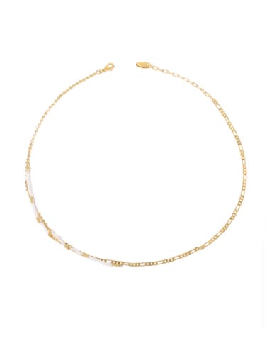 Brass Freshwater Pearl Irregular Vintage Multi Strand Necklace