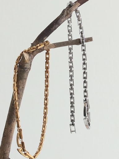 Brass Cubic Zirconia Geometric Vintage Link Bracelet