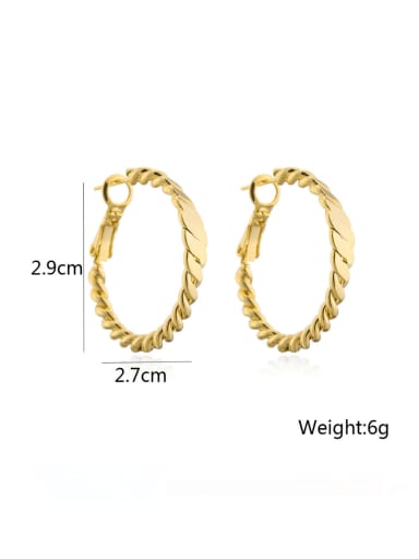 Brass Twist  Geometric Minimalist Huggie Earring