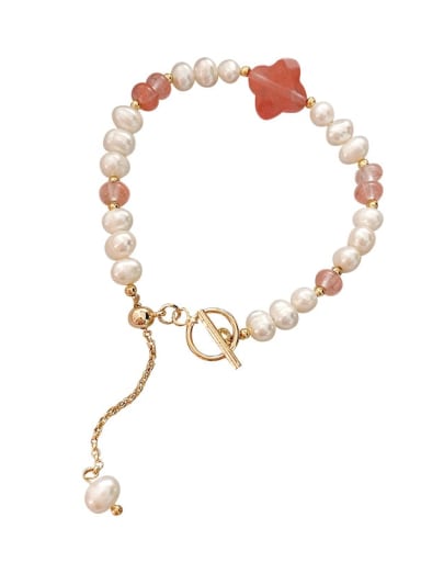 Alloy Imitation Pearl Irregular Cute Adjustable Bracelet