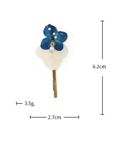 Blue hairpin Alloy Enamel Cute Flower  Hair Pin