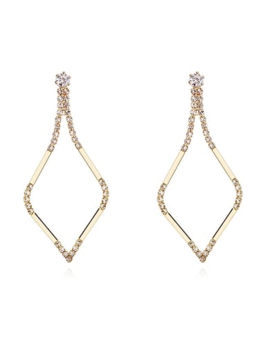 Copper Cubic Zirconia Geometric Minimalist Drop Trend Korean Fashion Earring