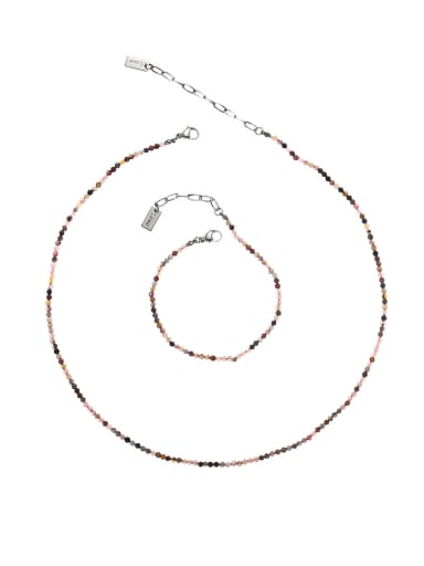 Brass Glass beads  Minimalist Irregular  Bracelet and Necklace Set