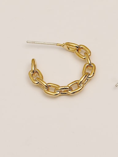 Brass Hollow Geometric Minimalist Hoop Trend Korean Fashion Earring
