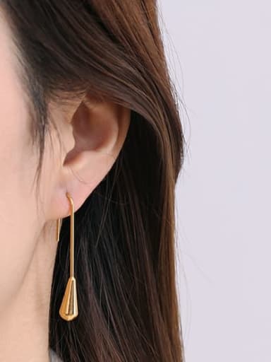 Brass Water Drop Minimalist Hook Earring
