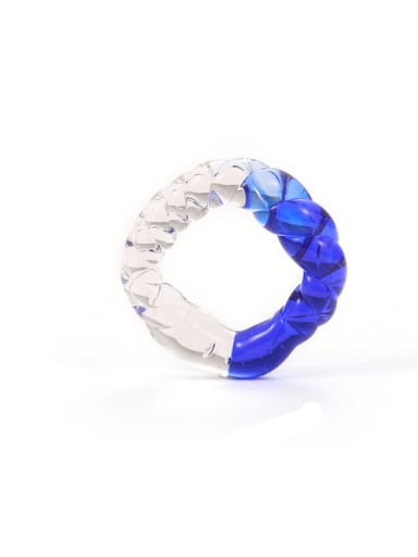 Blue ring Hand Glass  Multi Color Twist Square Trend Ring