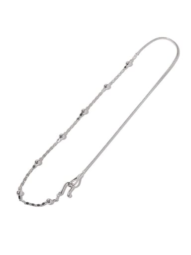 Brass Imitation Pearl Geometric Vintage Snake bone chain Necklace