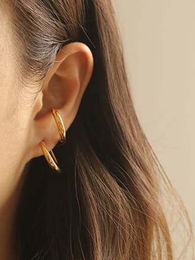 Brass Smooth Irregular Vintage Stud Earring